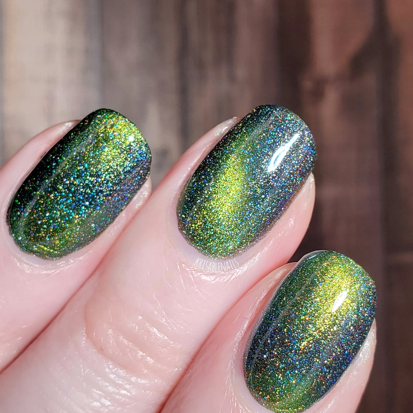 Nebula - Gold/Green/Blue Magnetic Holographic Nail Polish - Astronomical Collection - Dam