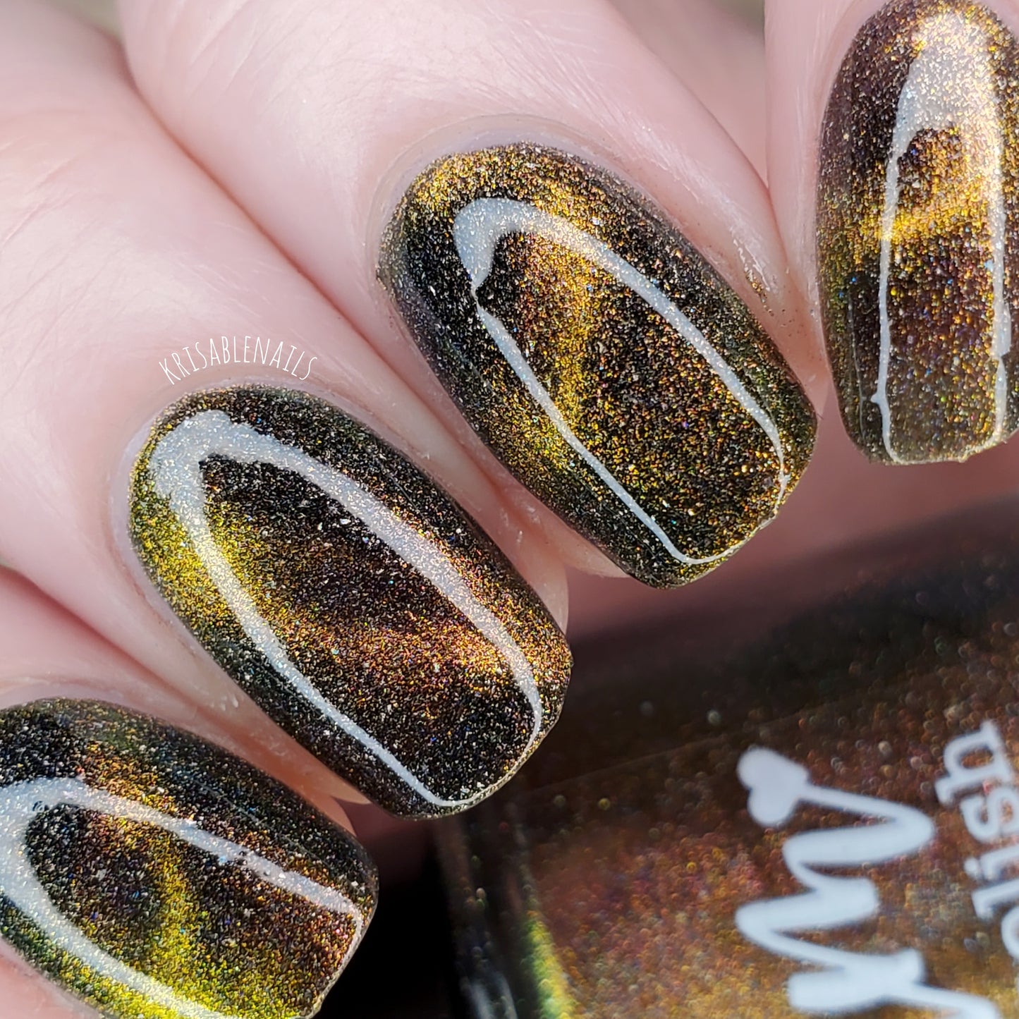 Quasar - Red/Gold/Bronze Magnetic Holographic Nail Polish - Astronomical Collection - Dam