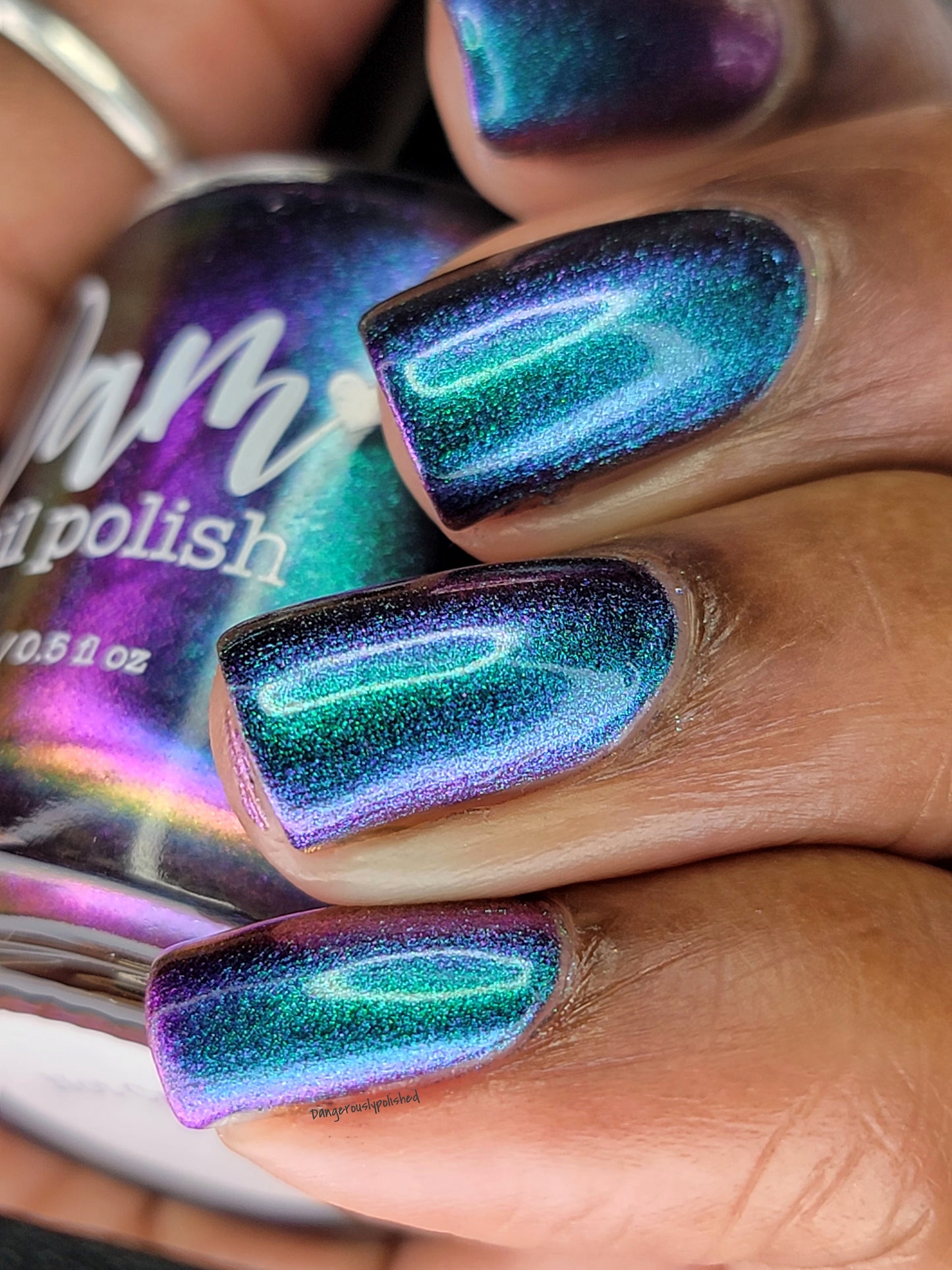 Not Crying - Purple/Green/Blue/Gold Multichrome Nail Polish - Dam