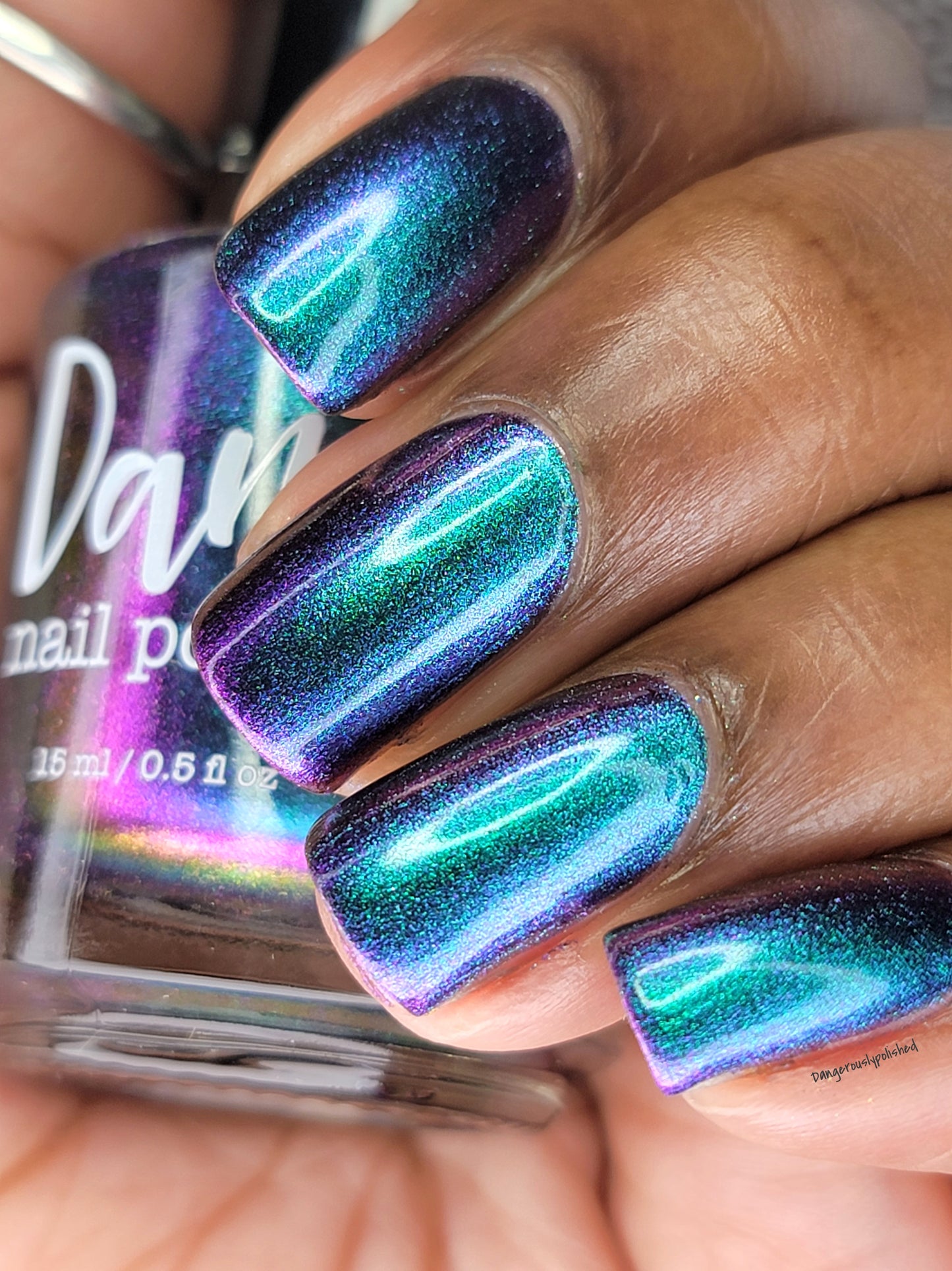 Not Crying - Purple/Green/Blue/Gold Multichrome Nail Polish - Dam