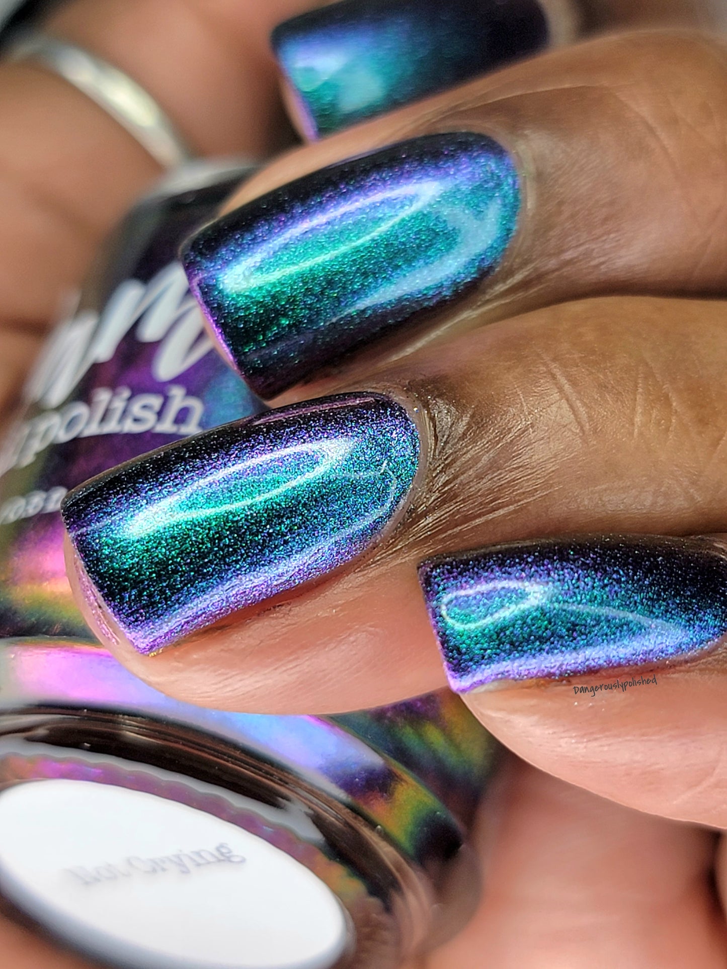 Not Crying - Purple/Green/Blue/Gold Multichrome Nail Polish - Dam