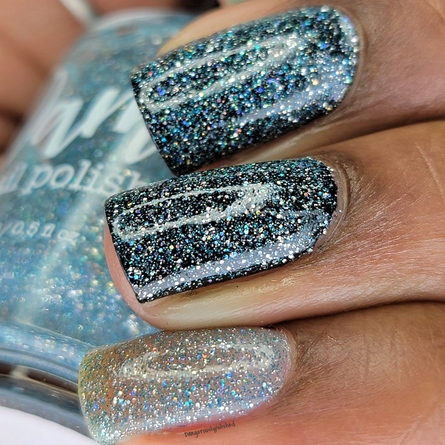 Joker - Light Blue Holographic Reflective Glitter Nail Polish - Dam