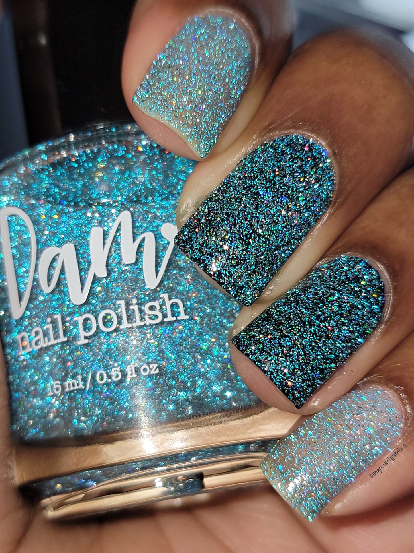 Joker - Light Blue Holographic Reflective Glitter Nail Polish - Dam