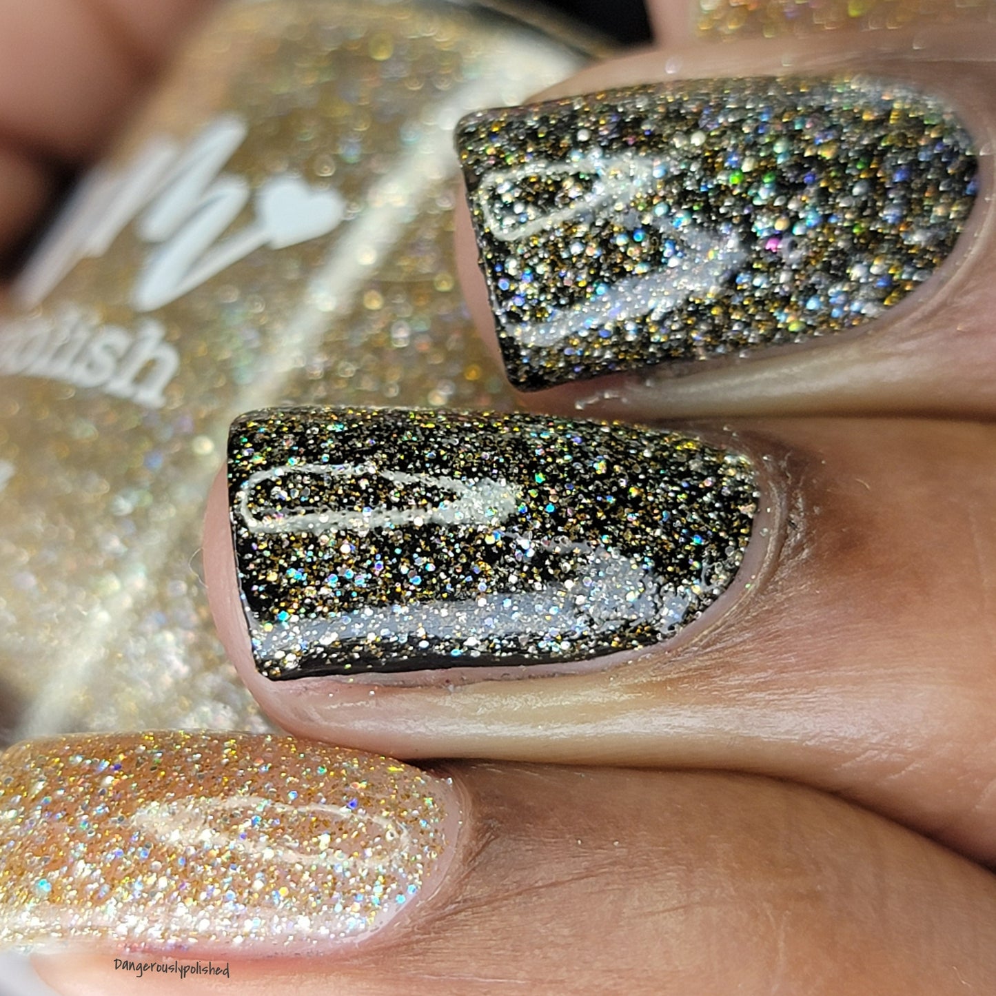 Jackpot - Gold Holographic Reflective Glitter Nail Polish - Dam