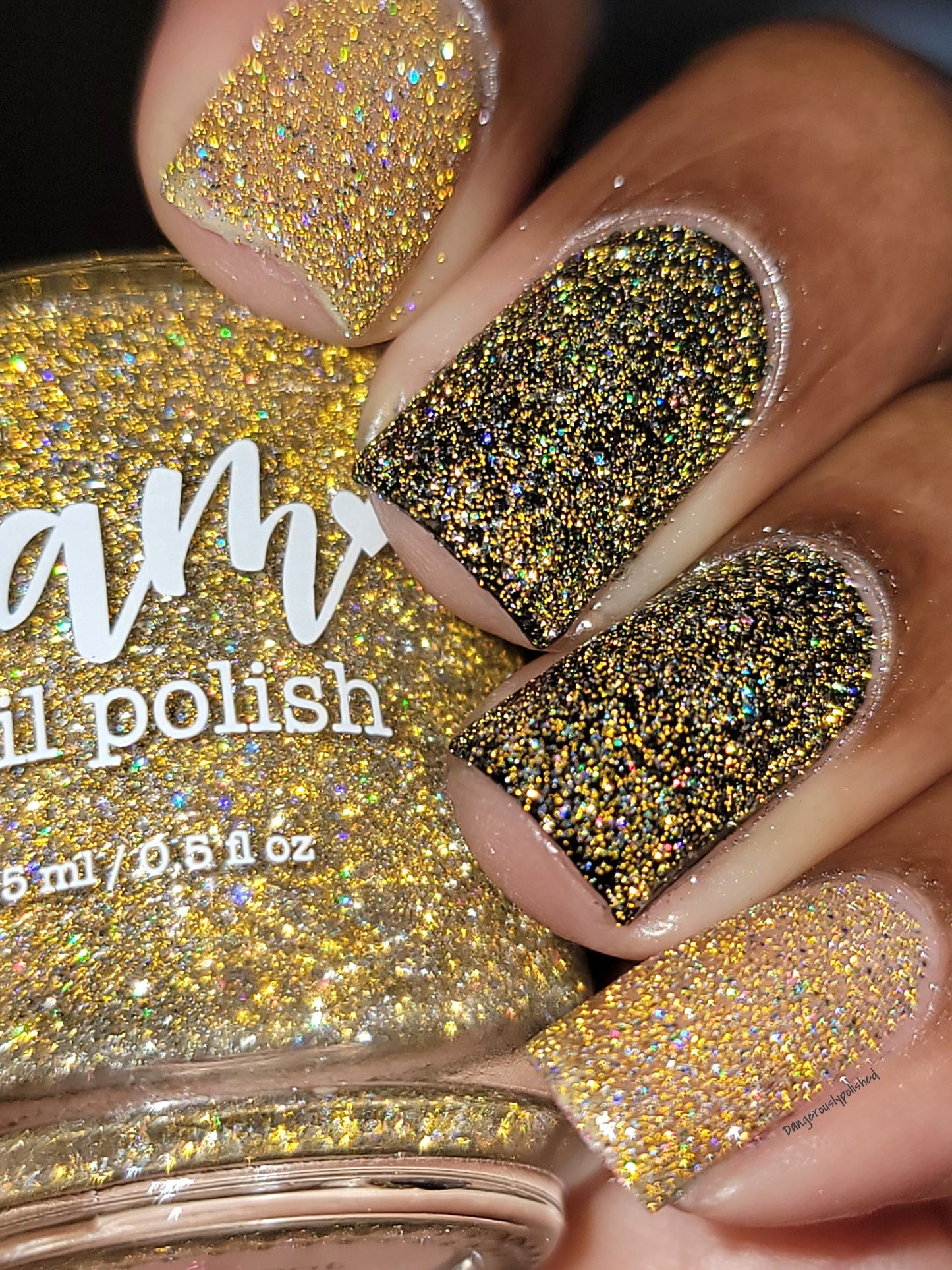 Jackpot - Gold Holographic Reflective Glitter Nail Polish - Dam