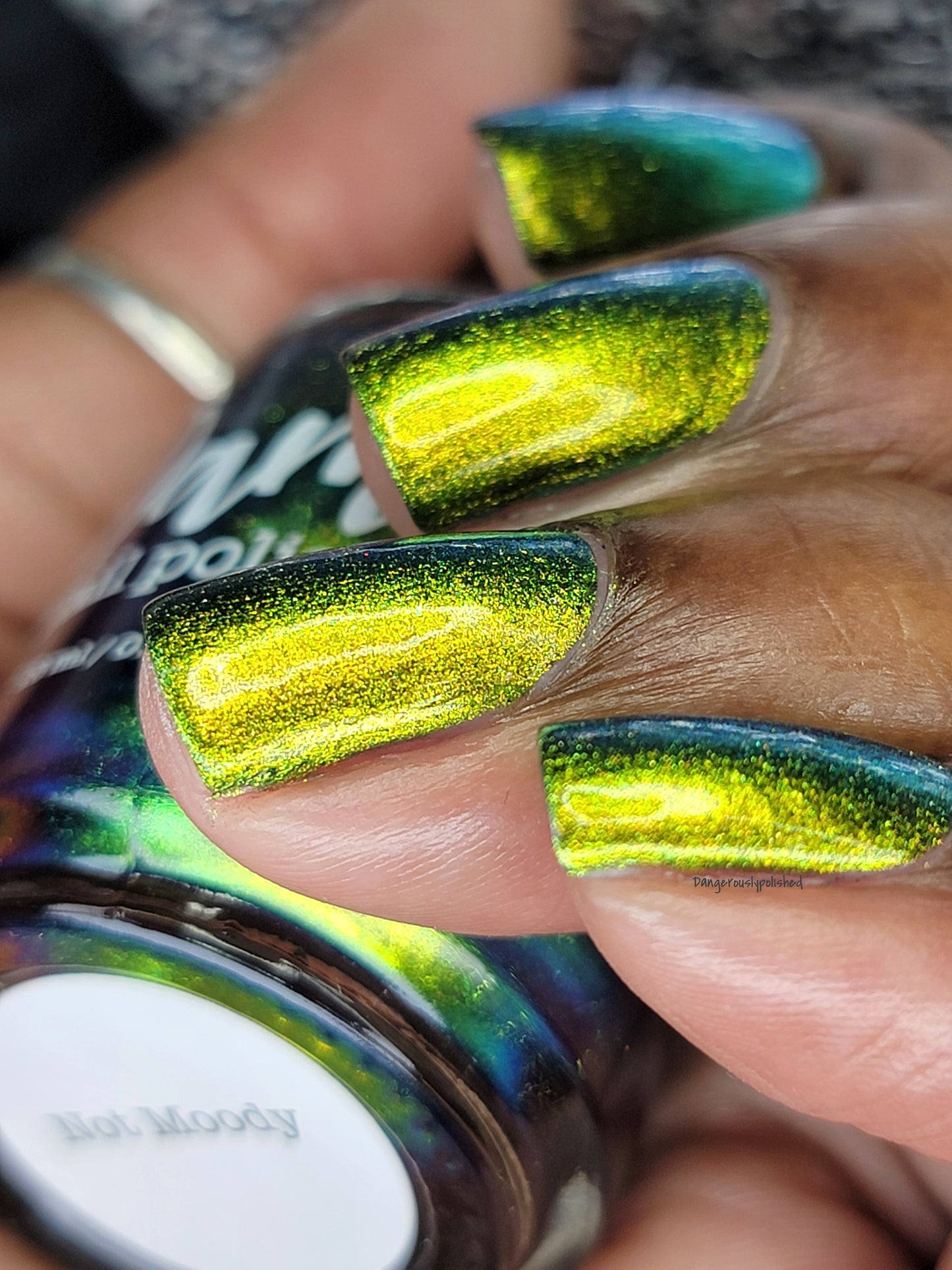 Not Moody - Green/Gold/Orange/Red Multichrome Nail Polish - Dam