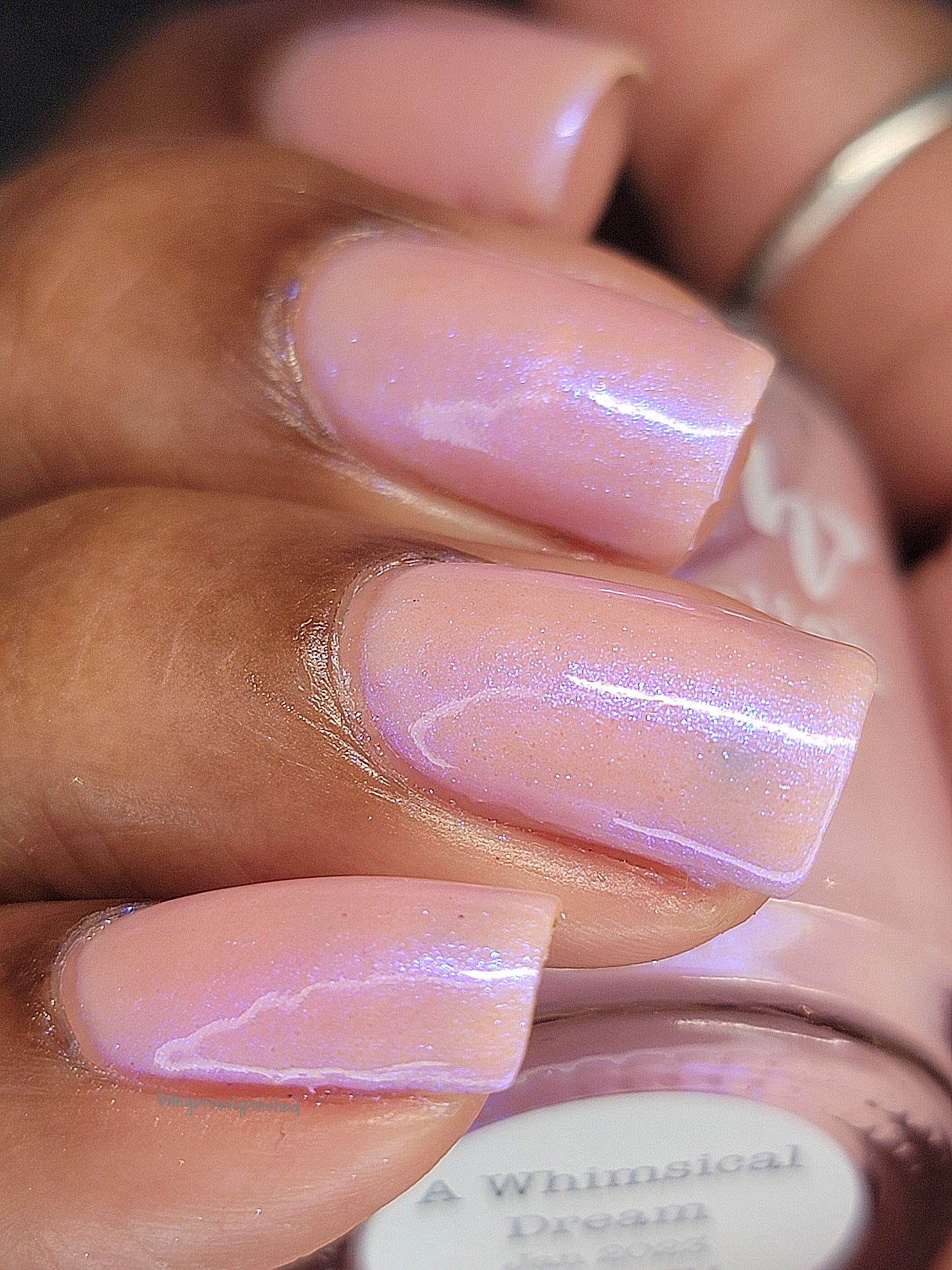 A Whimsical Dream - Pink Tinted Shimmer Nail Polish - Jan 2023 Polish of the Month