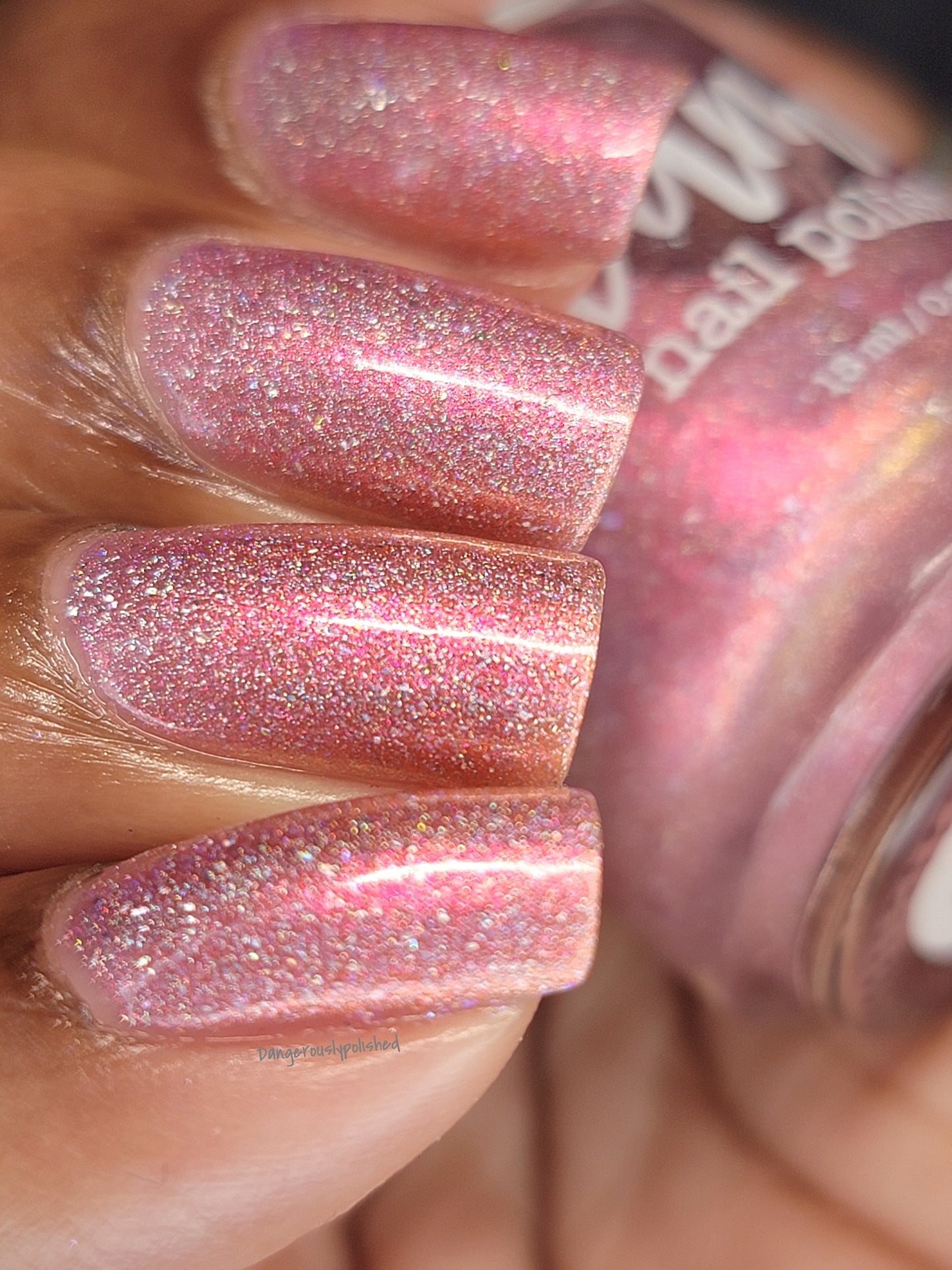 I Wear My ❤️ On My Nails - Pink Holo Nail Polish - Pink Shimmer Nail Polish - Valentine's Day Duo - Dam Nail Polish