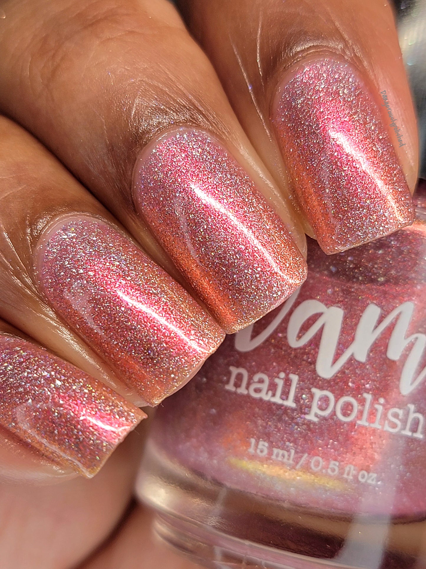 I Wear My ❤️ On My Nails - Pink Holo Nail Polish - Pink Shimmer Nail Polish - Valentine's Day Duo - Dam Nail Polish