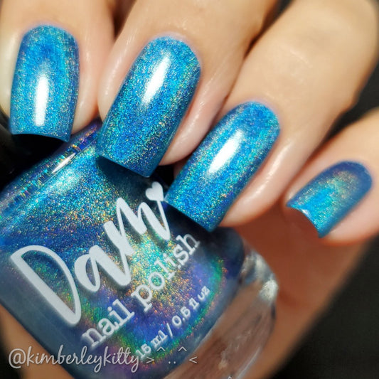 Believe Me Its Blue - Seriously Rainbows - Holographic Nail Polish - Dam Nail Polish