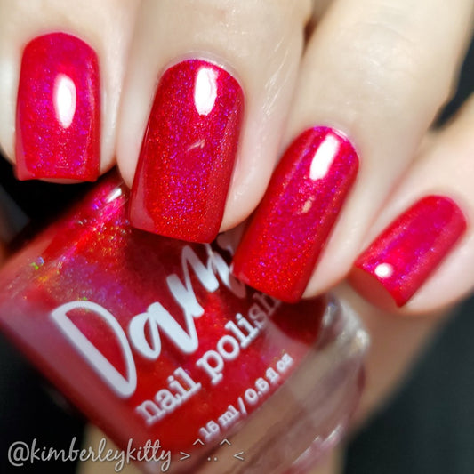 Ruby - Red Holographic Polish - Gemstone Collection Pt. 3 - Dam Nail Polish