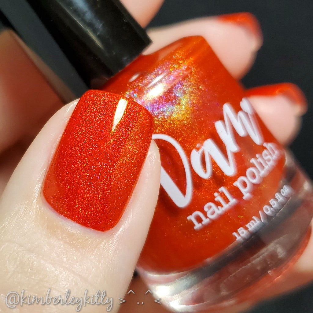 Carnelian - Orange Holographic Polish - Gemstone Collection - Dam Nail Polish