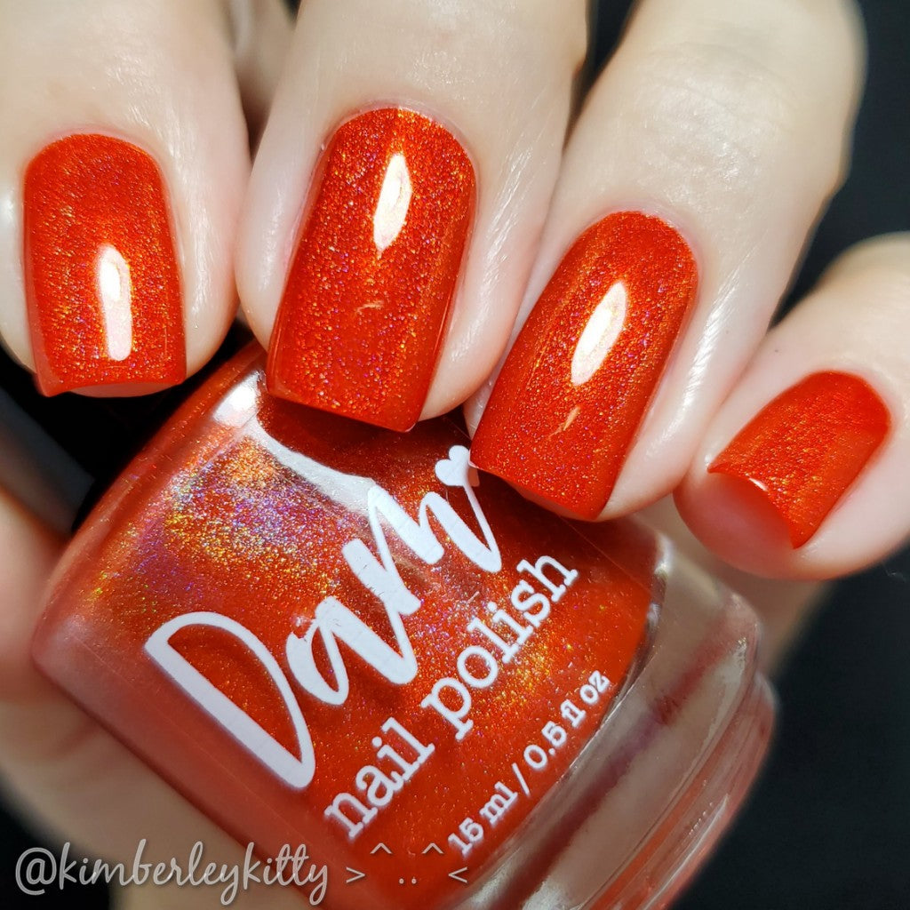 Carnelian - Orange Holographic Polish - Gemstone Collection - Dam Nail Polish