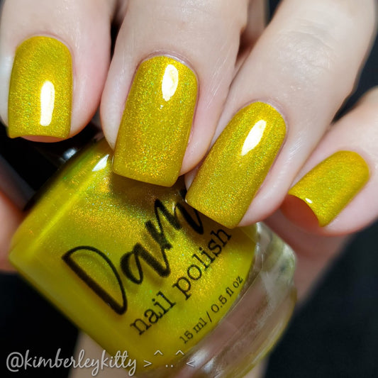 Yellow Topaz - Yellow Holographic Polish - Gemstone Collection - Dam Nail Polish