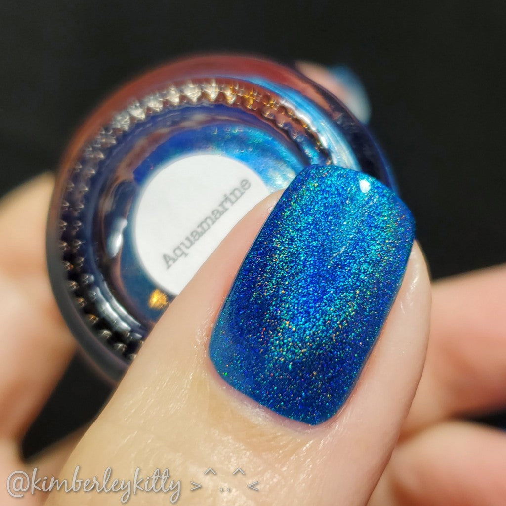 Aquamarine - Blue Holographic Polish - Gemstone Collection Pt. 1 - Dam Nail Polish