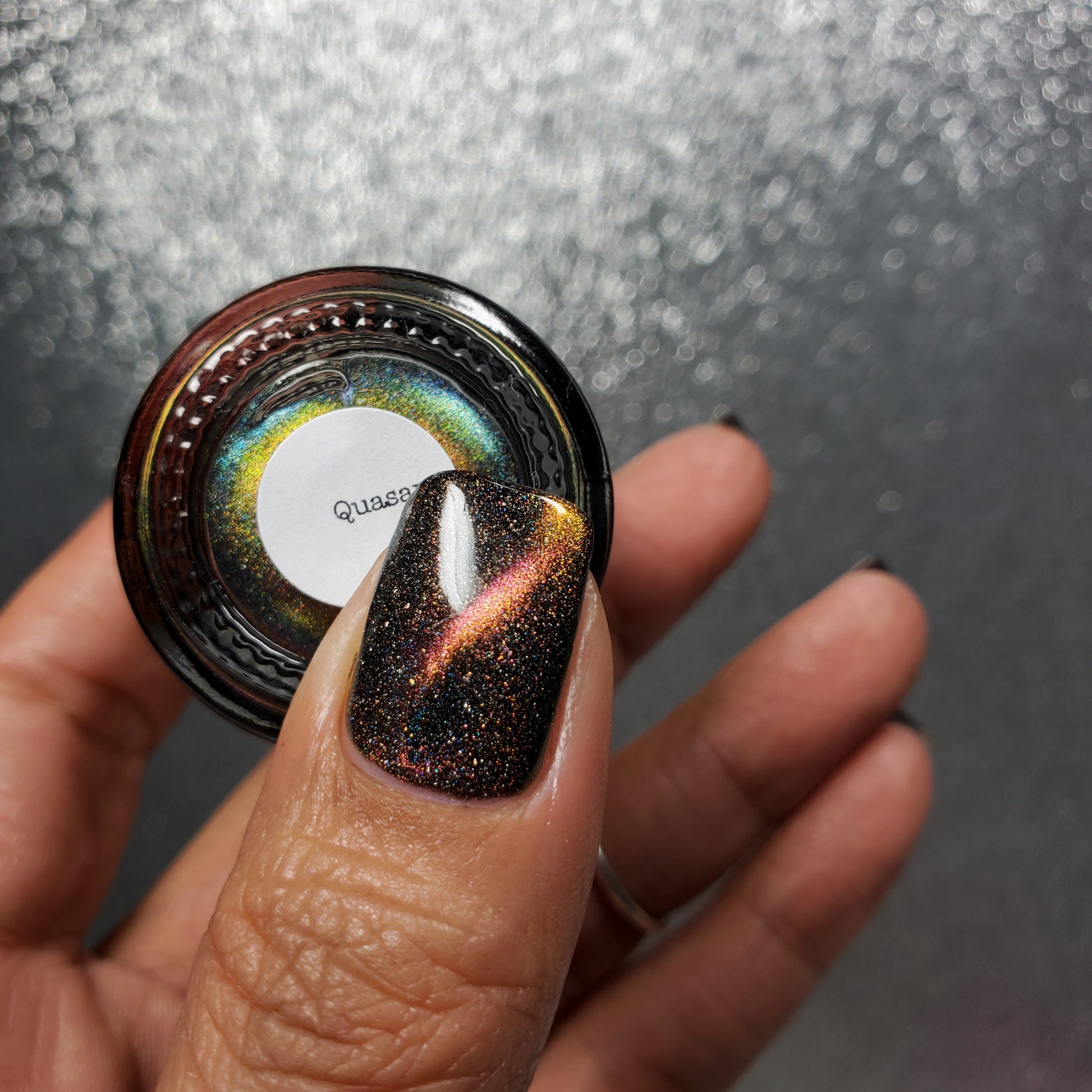 Quasar - Red/Gold/Bronze Magnetic Holographic Nail Polish - Astronomical Collection - Dam