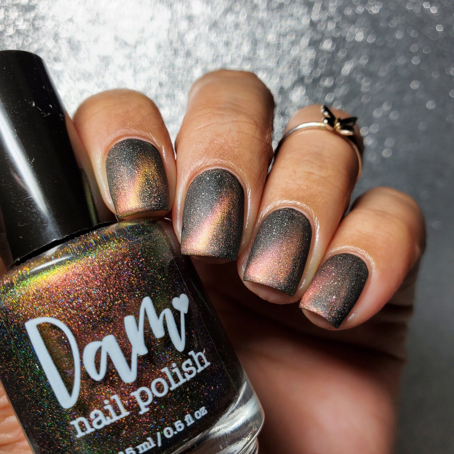 Quasar - Red/Gold/Bronze Magnetic Holographic Nail Polish - Astronomical Collection - Dam