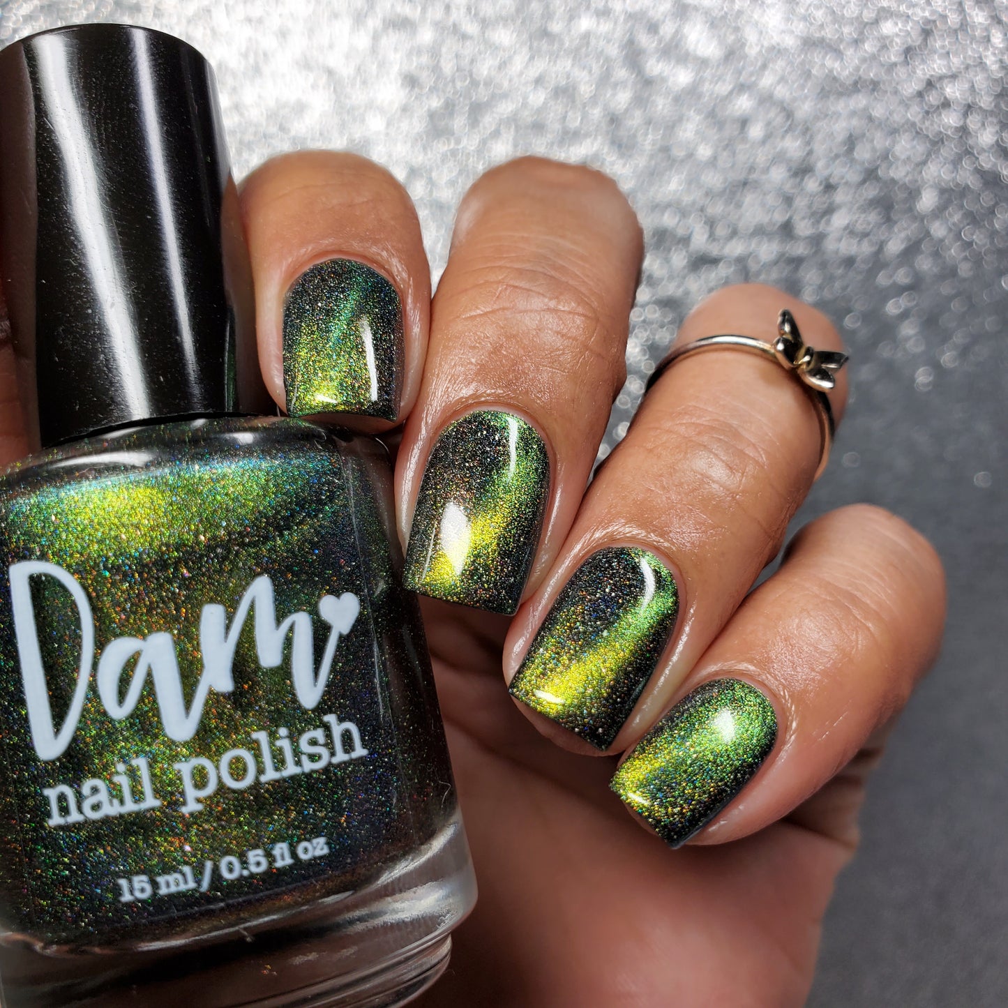 Nebula - Gold/Green/Blue Magnetic Holographic Nail Polish - Astronomical Collection - Dam