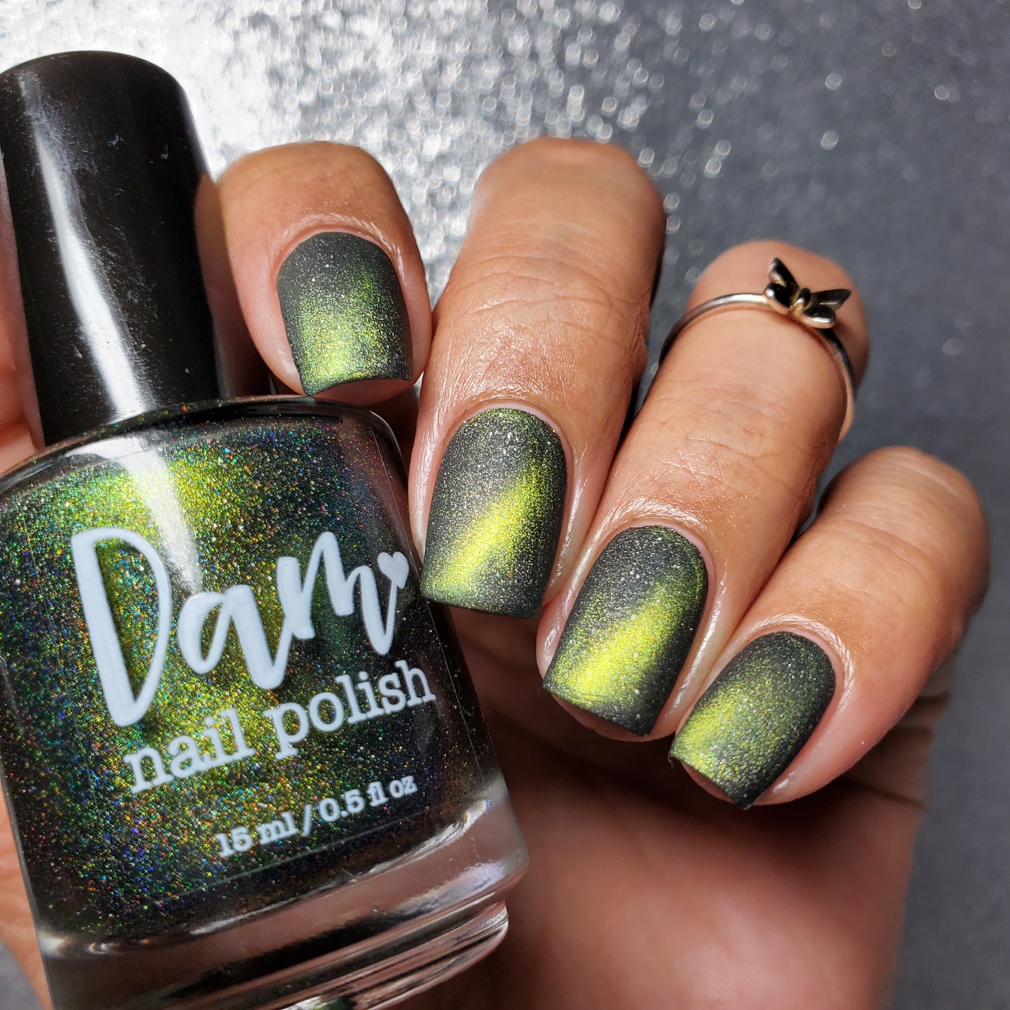 Nebula - Gold/Green/Blue Magnetic Holographic Nail Polish - Astronomical Collection - Dam