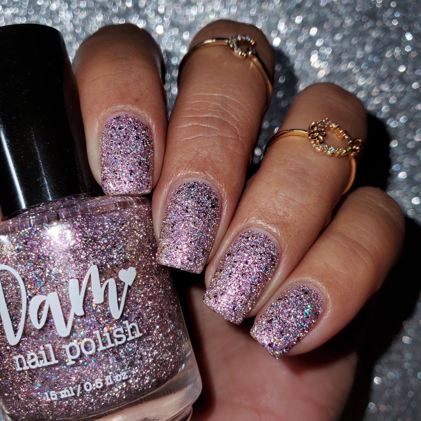 Kirsty - Survivor Series - Pink Gold Shimmer Reflective Glitter Nail Polish - Dam