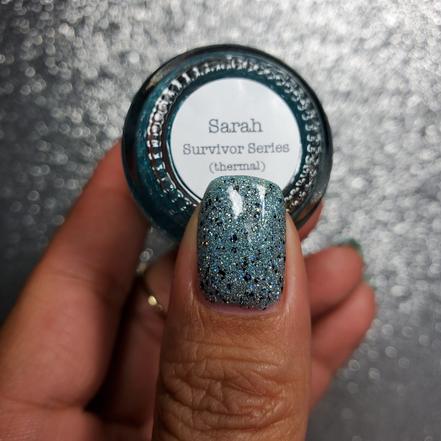 Sarah - Survivor Series - Teal Thermal Reflective Glitter Nail Polish - Dam