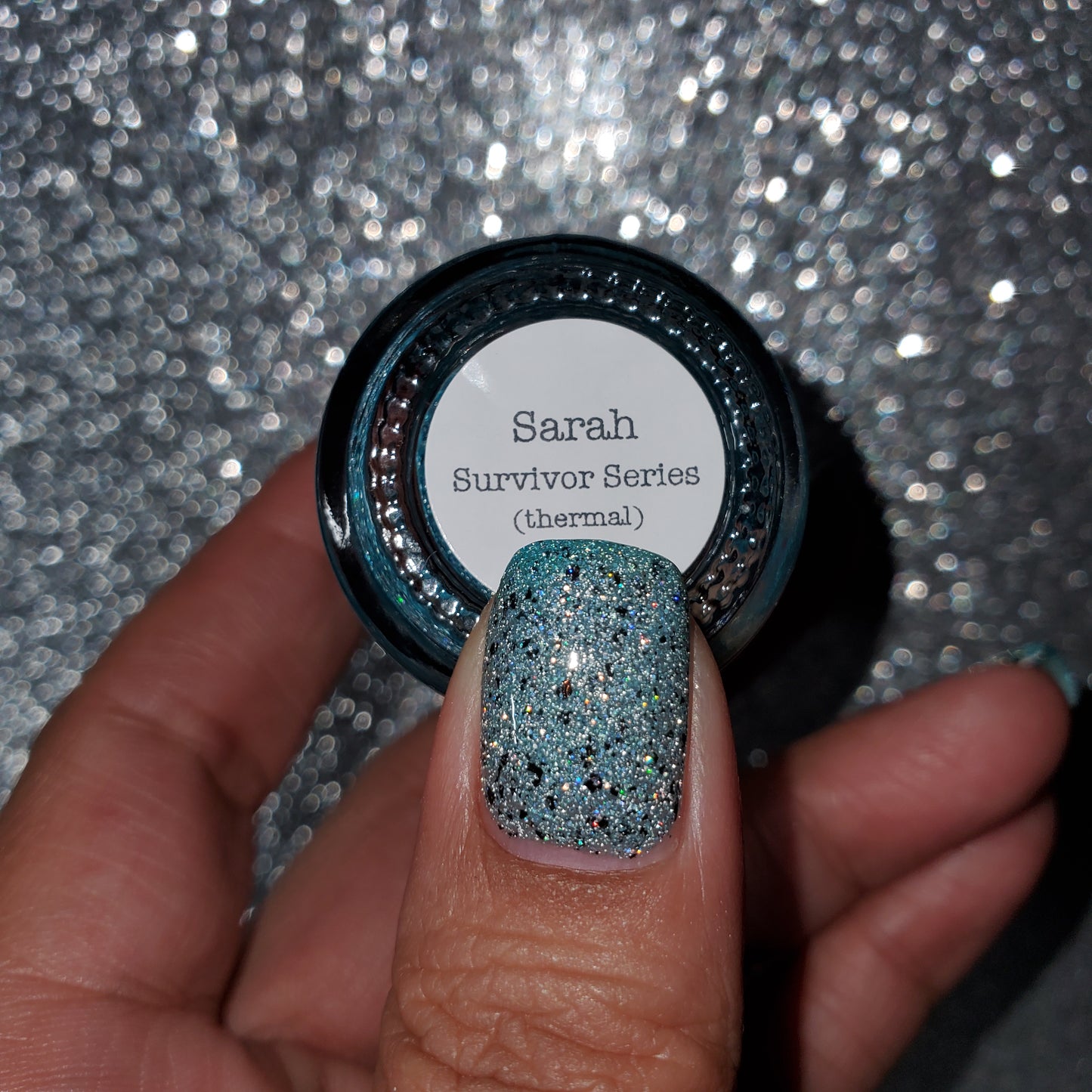 Sarah - Survivor Series - Teal Thermal Reflective Glitter Nail Polish - Dam