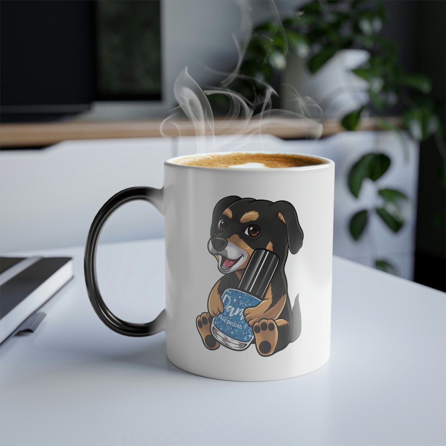 Snickers the Polish Loving Dog - Color Changing Thermal Mug, 11oz - Dam Nail Polish