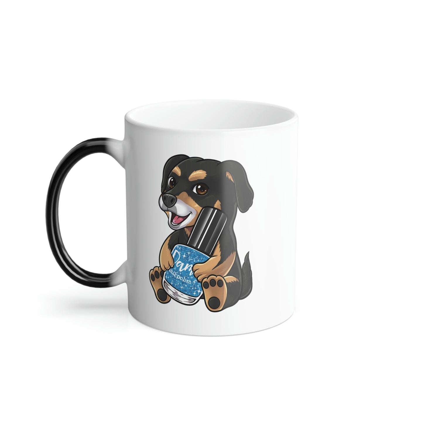 Snickers the Polish Loving Dog - Color Changing Thermal Mug, 11oz - Dam Nail Polish