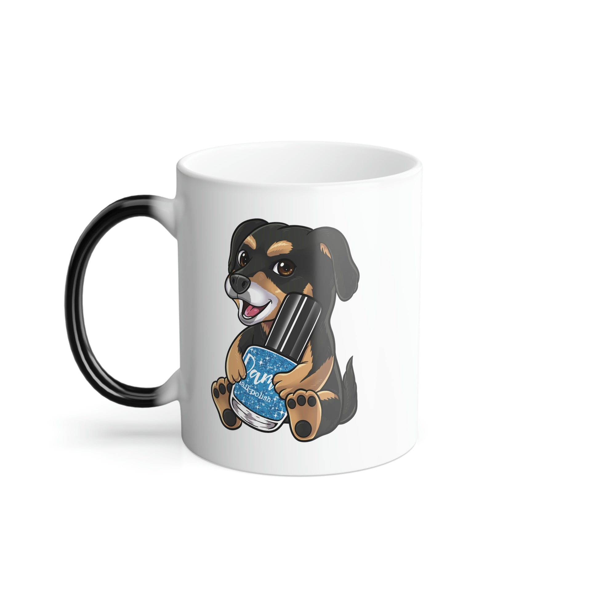Snickers the Polish Loving Dog - Color Changing Thermal Mug, 11oz - Dam Nail Polish