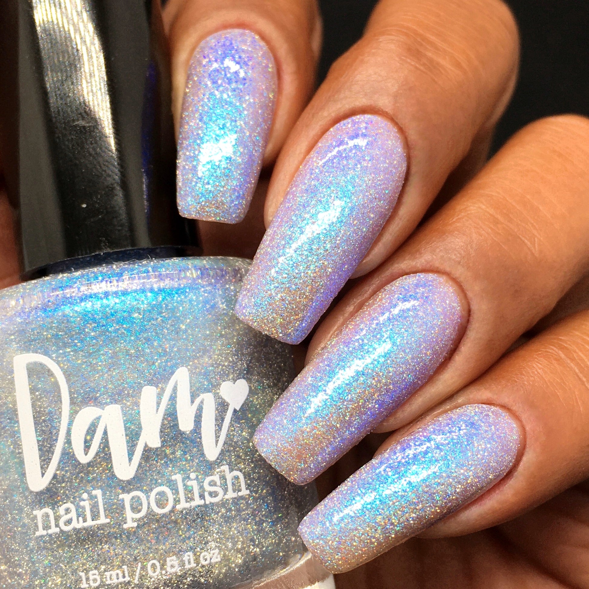 Choose Happiness - Teal Blue Shimmer - Silver Reflective Nail Polish - Glitter Nail Polish - Life is Short Collection - Dam Nail Polish