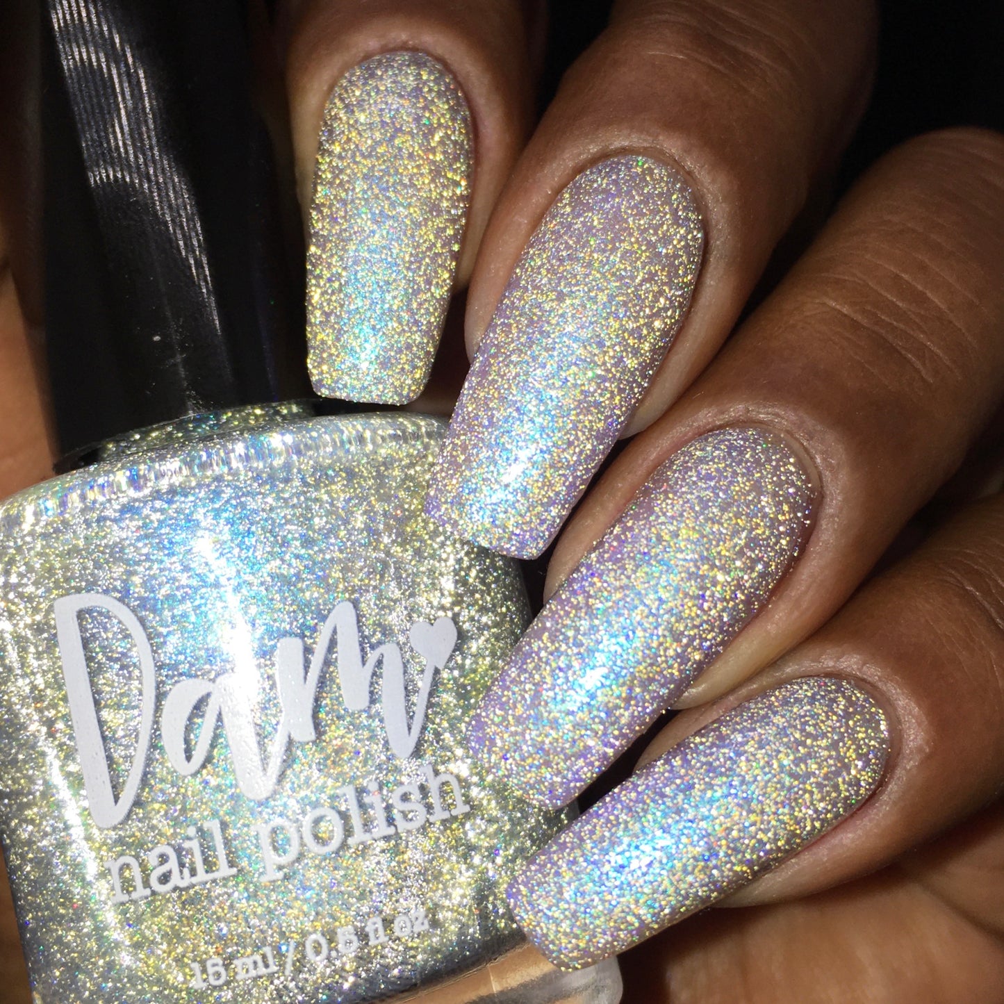 Choose Happiness - Teal Blue Shimmer - Silver Reflective Nail Polish - Glitter Nail Polish - Life is Short Collection - Dam Nail Polish