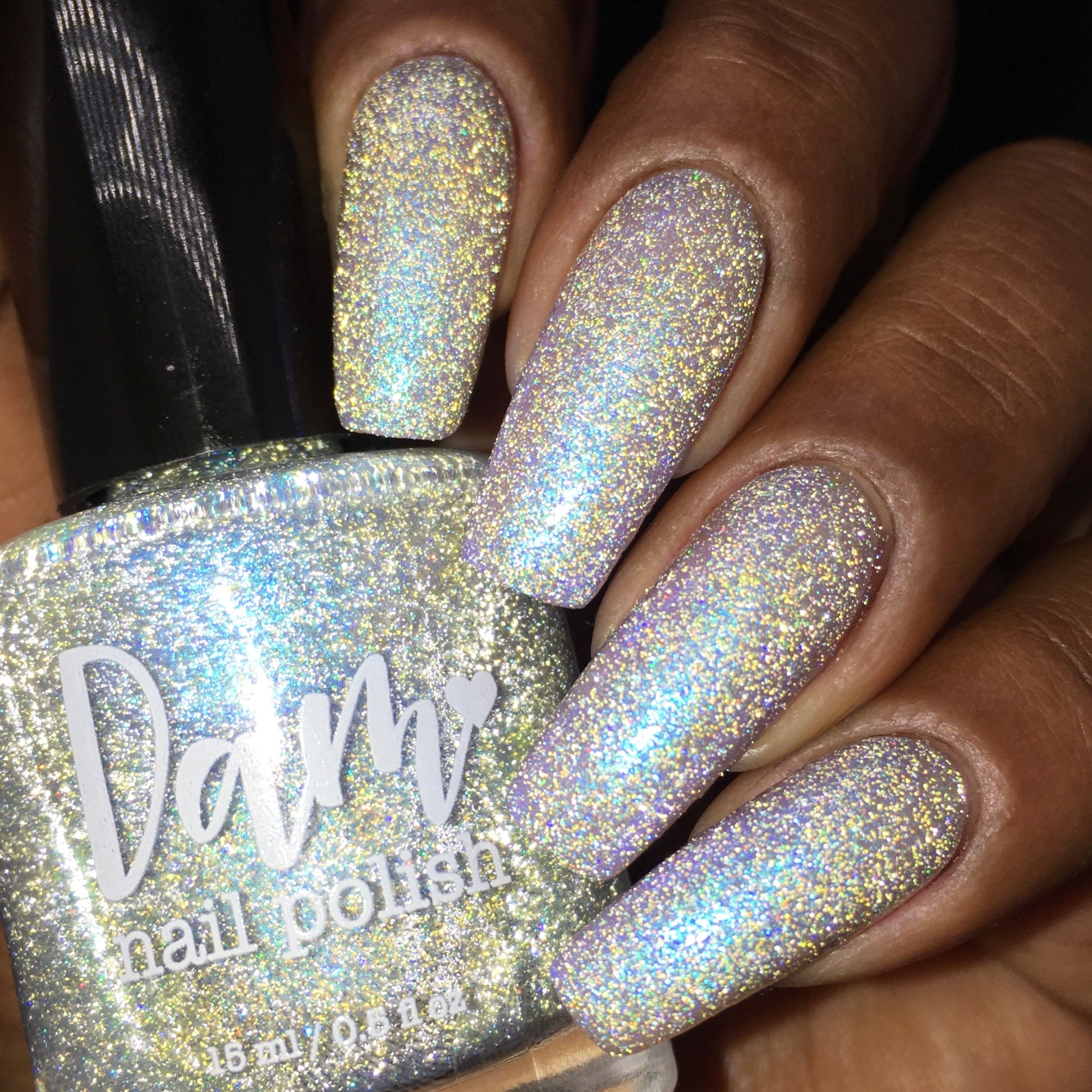 Choose Happiness - Teal Blue Shimmer - Silver Reflective Nail Polish - Glitter Nail Polish - Life is Short Collection - Dam Nail Polish
