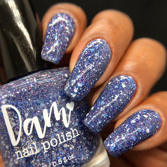 Coma Time - Blue Reflective Glitter Nail Polish - Hibernation Collection - Dam