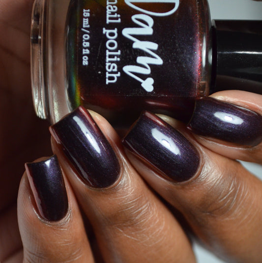 Change of Heart - Black Red Multichrome Polish - Dam Nail Polish