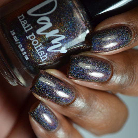 Change of Heart (holo) - Black Red Multichrome Polish - Dam Nail Polish