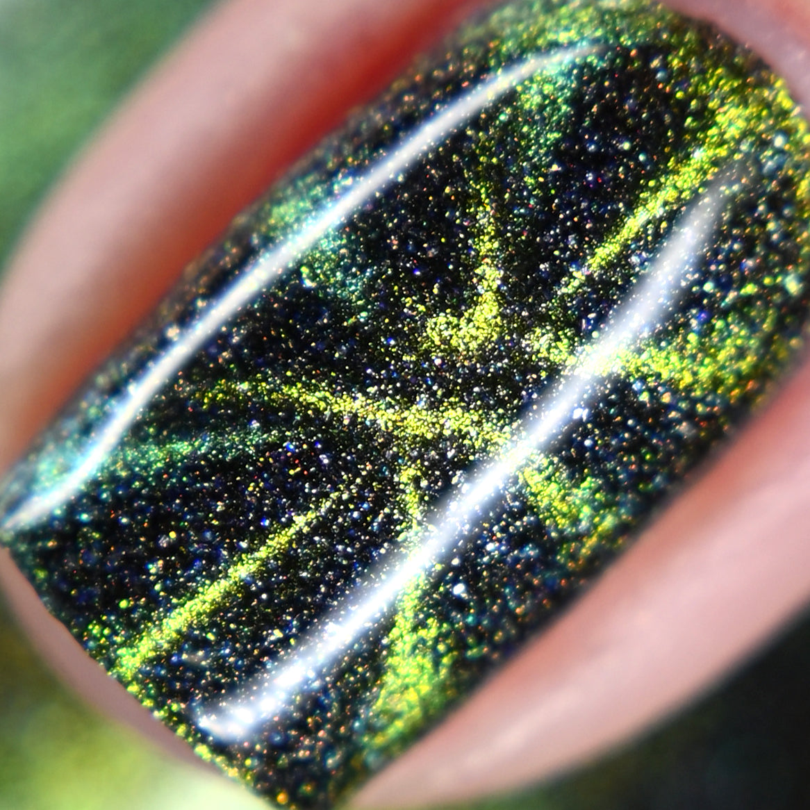 Nebula - Gold/Green/Blue Magnetic Holographic Nail Polish - Astronomical Collection - Dam