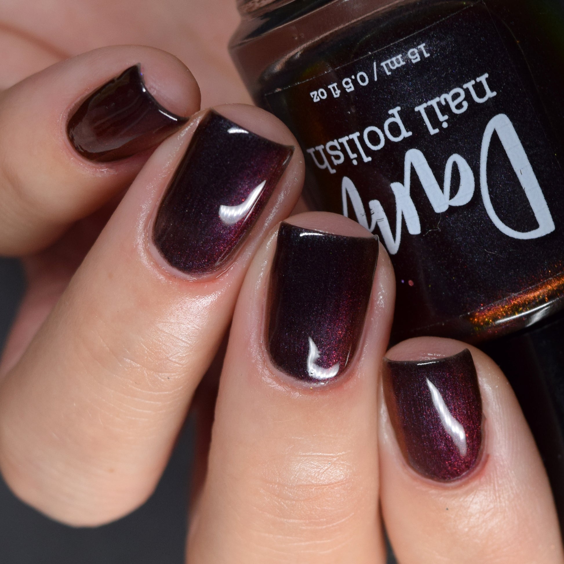 Change of Heart - Black Red Multichrome Polish - Dam Nail Polish