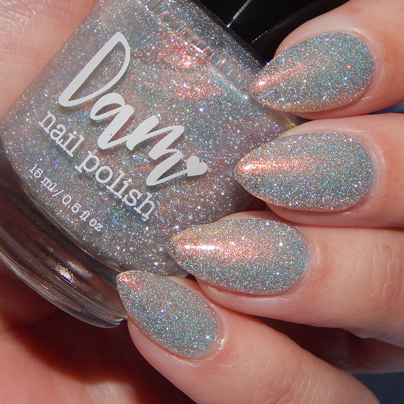 Regret Nothing - Orange Gold Shimmer - Silver Reflective Nail Polish - Glitter Nail Polish - Life is Short Collection - Dam Nail Polish