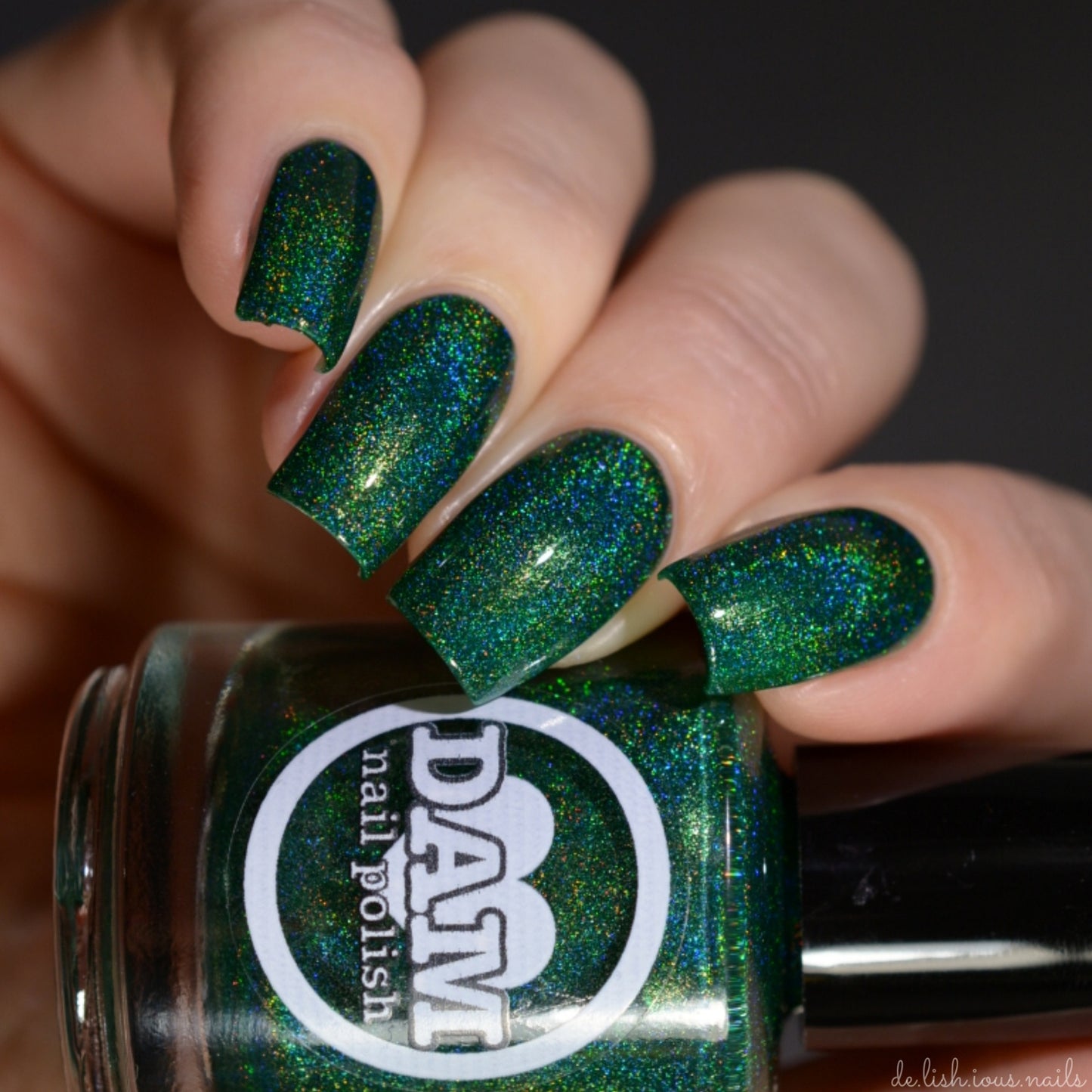 Emerald - Green Holographic Polish - Gemstone Collection Pt. 2 - Dam Nail Polish