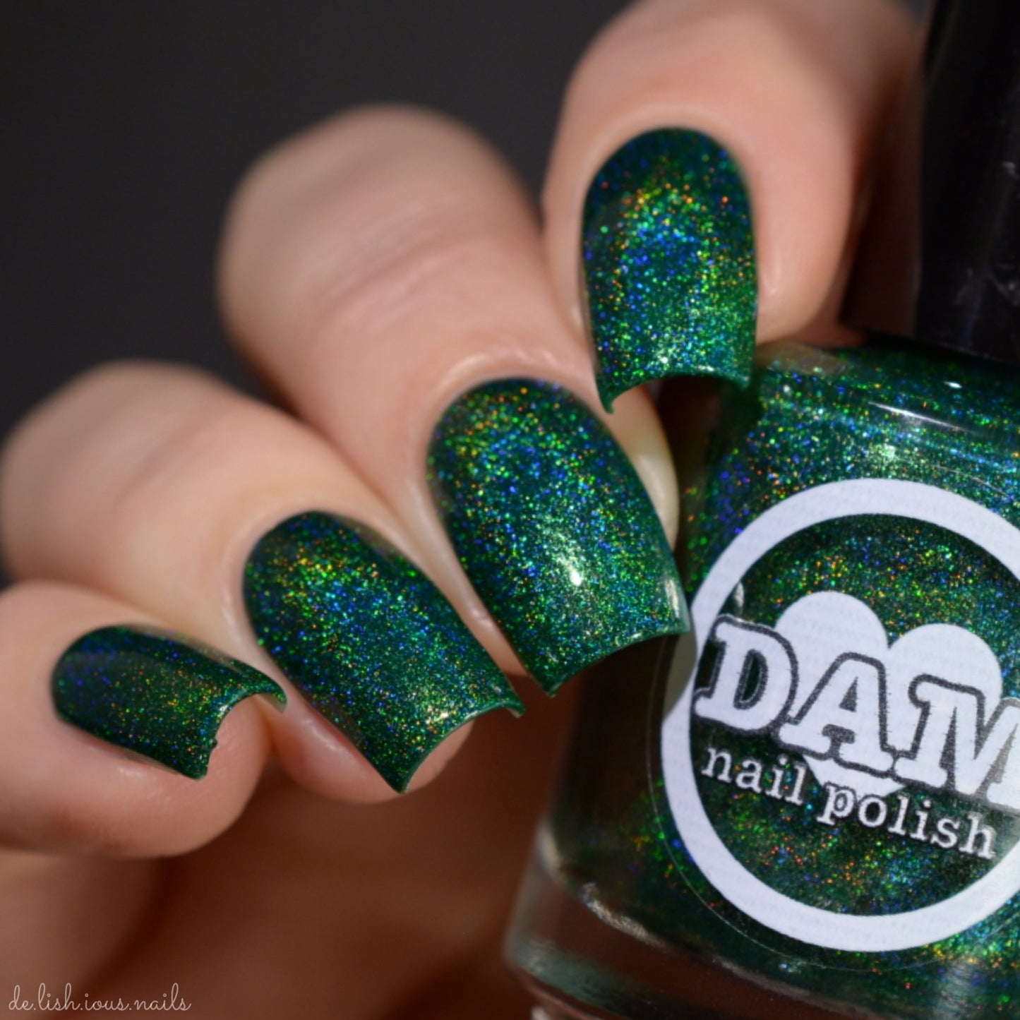 Emerald - Green Holographic Polish - Gemstone Collection Pt. 2 - Dam Nail Polish