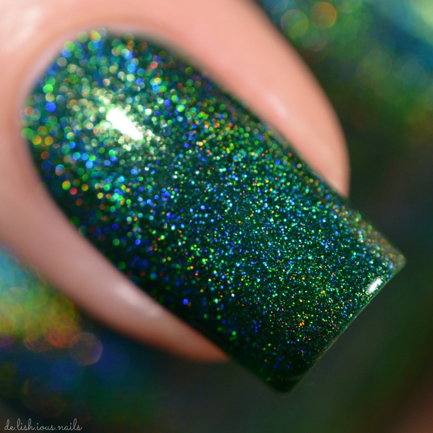 Emerald - Green Holographic Polish - Gemstone Collection Pt. 2 - Dam Nail Polish