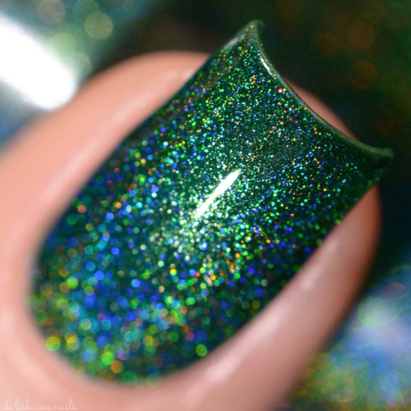 Emerald - Green Holographic Polish - Gemstone Collection Pt. 2 - Dam Nail Polish