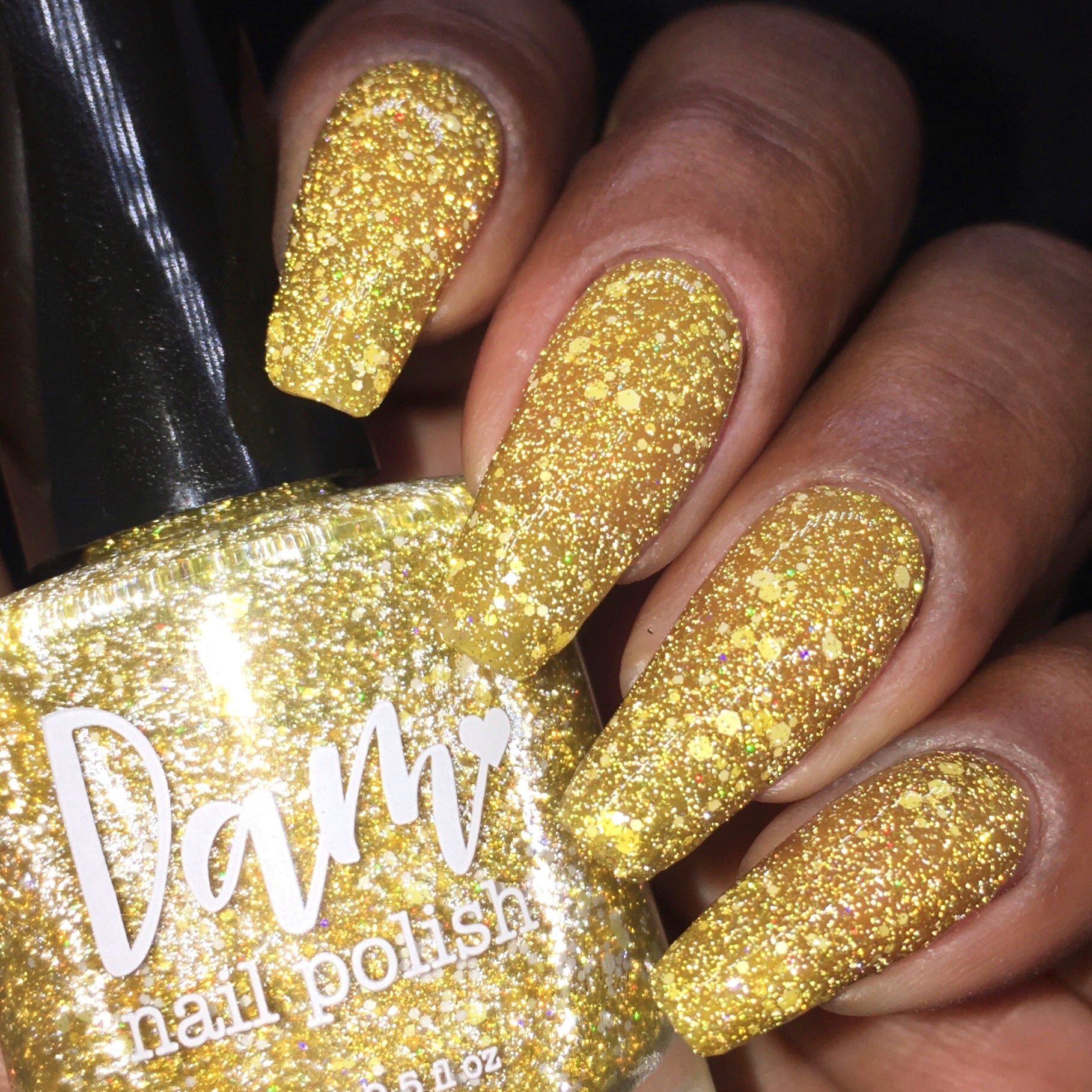 Forty Thousand Winks - Yellow Reflective Glitter Nail Polish - Hibernation Collection - Dam