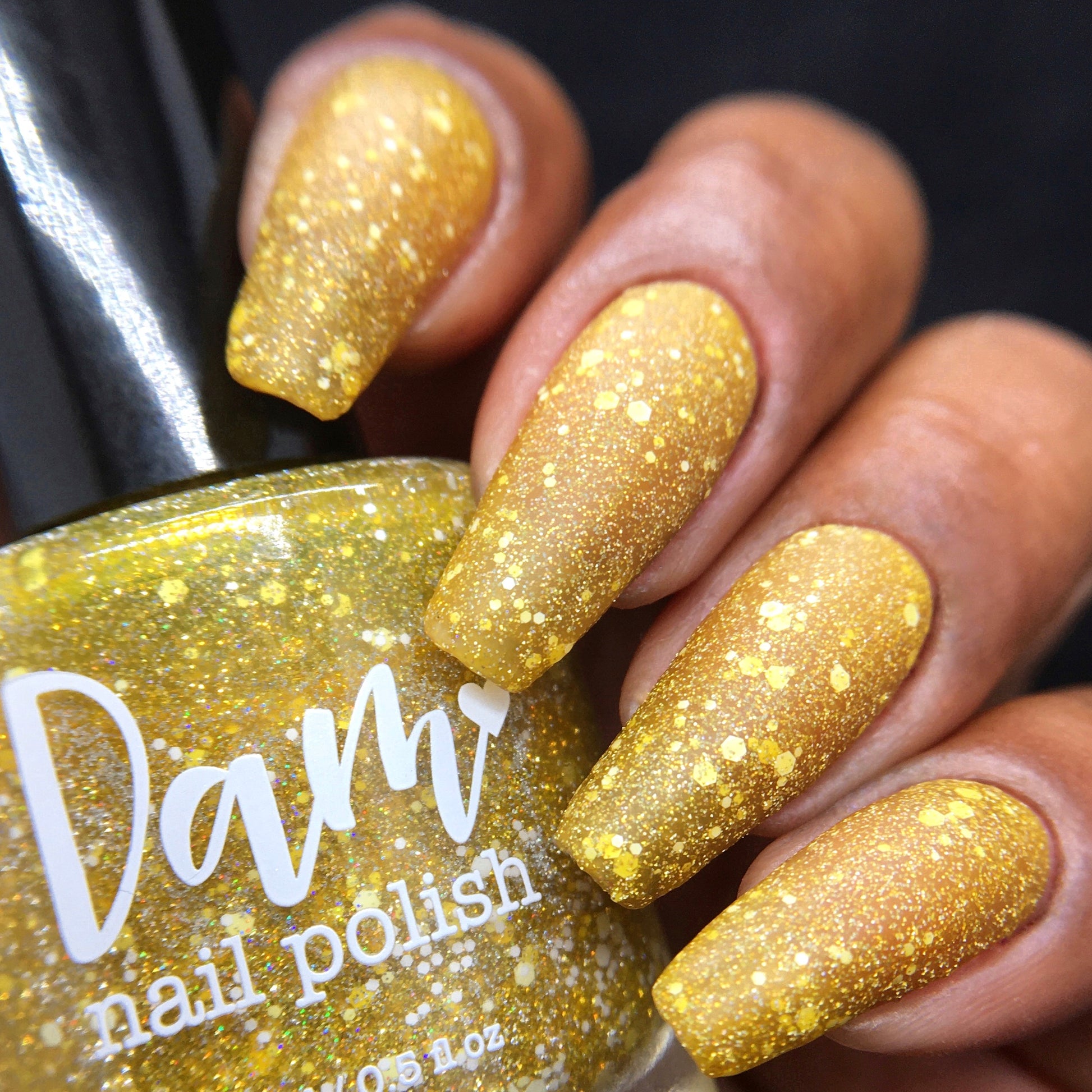 Forty Thousand Winks - Yellow Reflective Glitter Nail Polish - Hibernation Collection - Dam