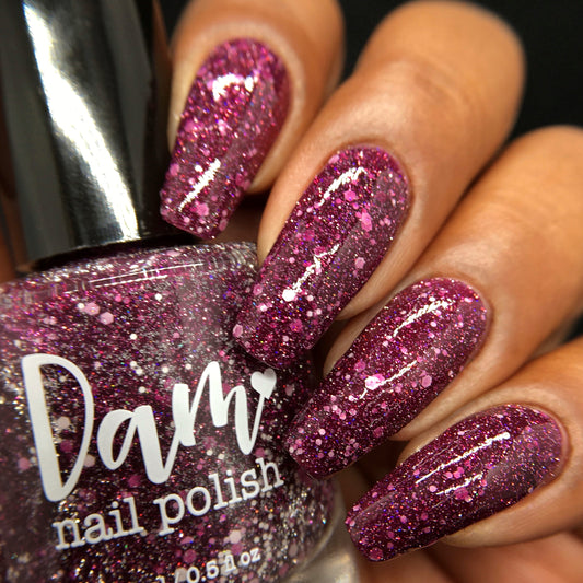 Gone Dormant - Plum Reflective Glitter Nail Polish - Hibernation Collection - Dam