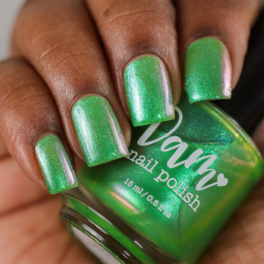 Green Apple Martini - Light Green Shimmer Nail Polish - Dam