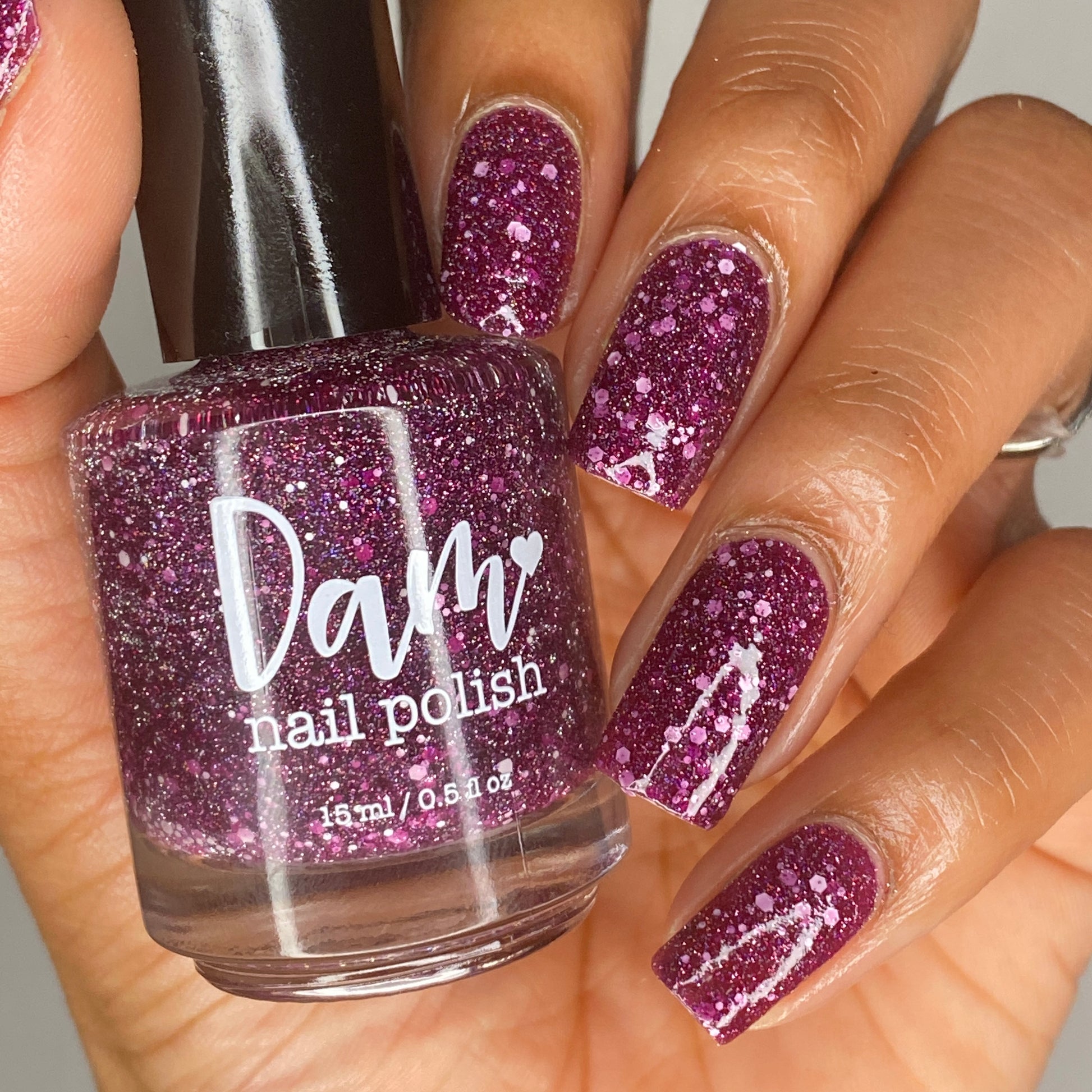 Gone Dormant - Plum Reflective Glitter Nail Polish - Hibernation Collection - Dam