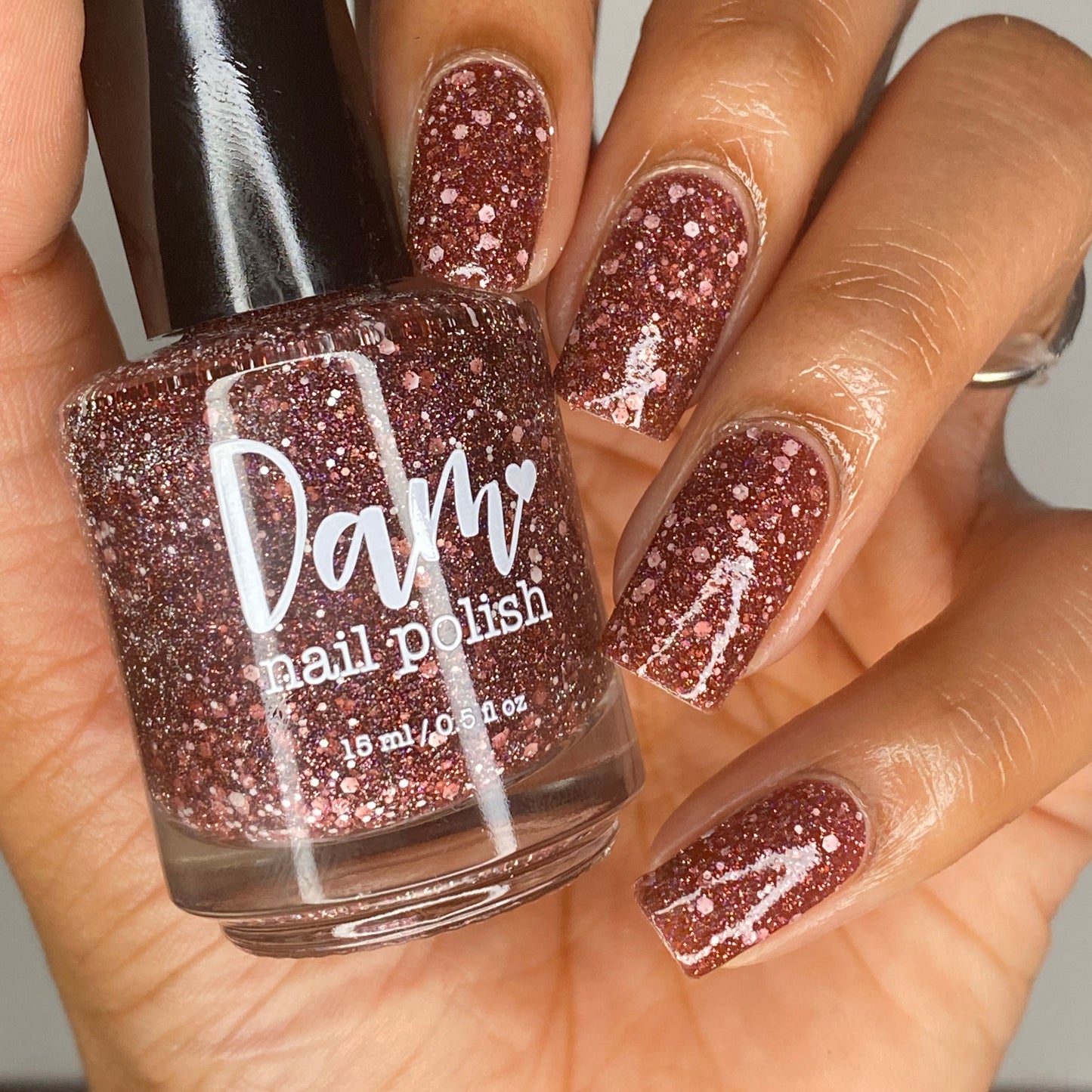 Bear Nap - Brown Reflective Glitter Nail Polish - Hibernation Collection - Dam