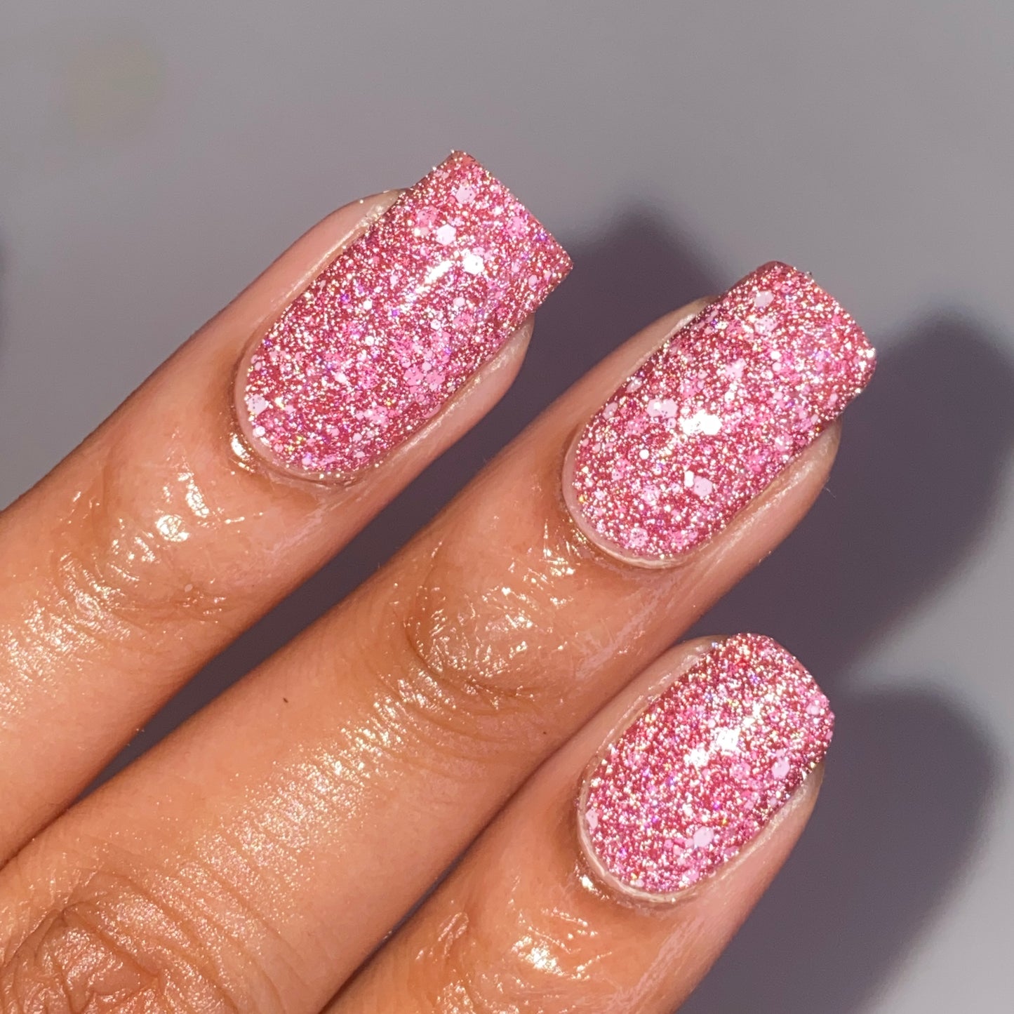 Serious Slumber - Pink Reflective Glitter Nail Polish - Hibernation Collection - Dam