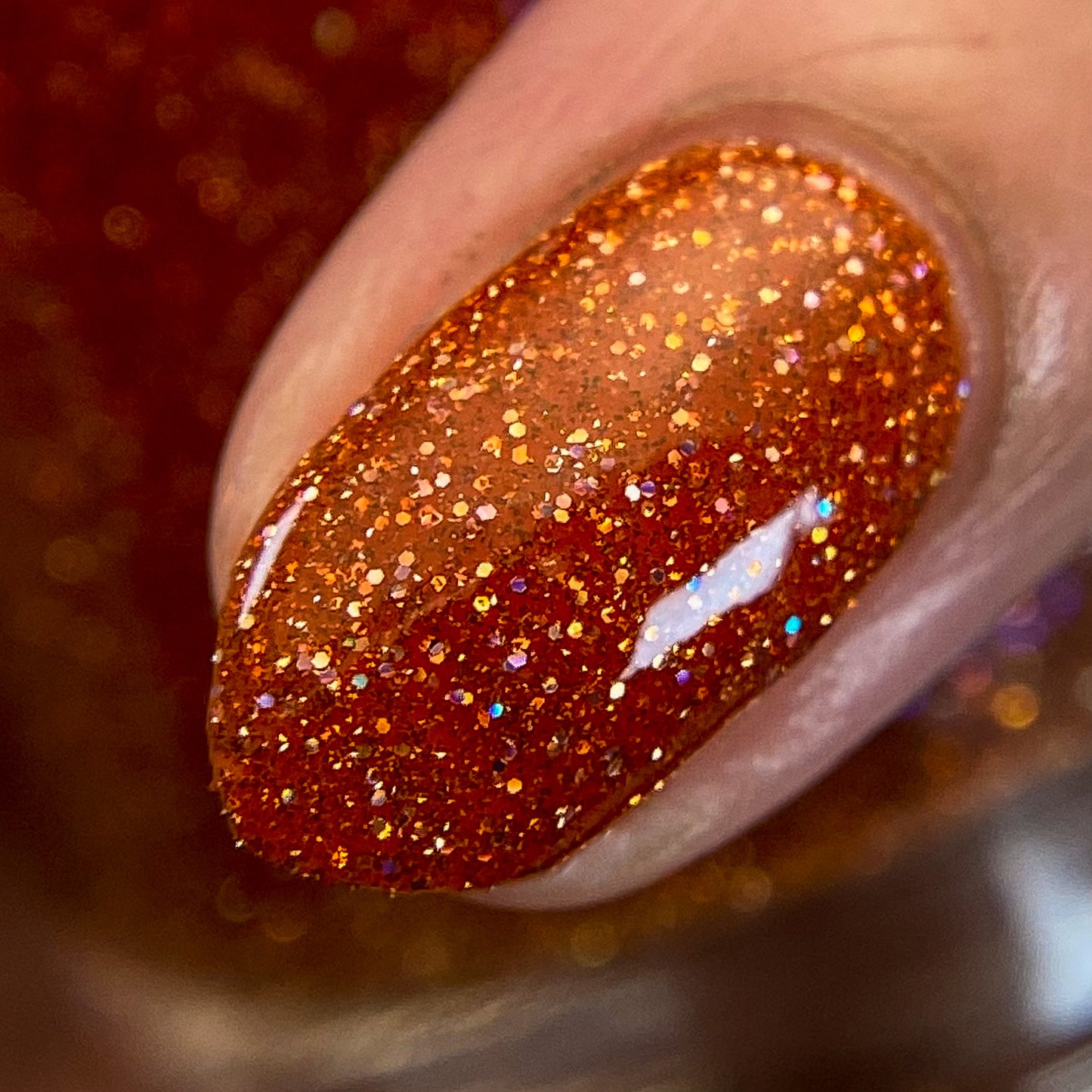 Apricot Preserves - Jams & Jellies Collection - Orange Reflective Glitter Nail Polish - Dam
